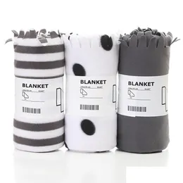 Blankets 130X170Cm Solid Color Doublesided Fleece Air Conditioning Home Sofa Blanket Car Warm Outdoor Travel Vt07411 Drop Delivery G Dh8N2
