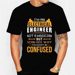 T-shirty męskie Jestem zabawną bawełnianą koszulą Vintage Electrical Engineer Męska koszulka P230601