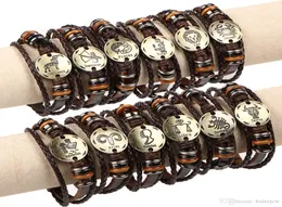 Charms Bracelets For Men Women Braided Charm Bracelet Bangles Gold Lion Head Wristband Adjustable Cuff Leather Bracelet9364802