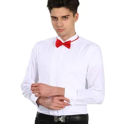 Men039s French Cuff Tuxedo Solid Color Shirt Wing Tip Collar Men Long Sleeve Dress Formal Wedding Bridegroom3206706