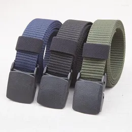 Belts Cross Border Tactical Belt PP Security Plastic Buckle No Metal Check Anti Allergic Nylon Military Training