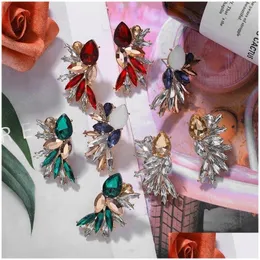 Stud Colorf Earrings Acrylic Crystal Stone Women Piercing Earring Trendy Wedding Jewelry Wholesale Drop Delivery Dhskr