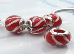 Murano-Lampwork-Glasperlen, europäische Charm-Perlen, großes Loch, Perlen für Schlangenketten-Armband, 100 Stück, ganzes LB8182393466