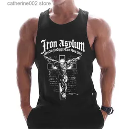 T-shirty męskie 2019 nowe siłowni odzież bawełniana kulturystyka TOP TOP KOLEKTY MASE ROPA HOMBRE TOPS SINGLET ERKEK SLIELESS SINGLET MĘŻCZYZN T230601