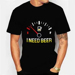 T-Shirts Cotton Casual I Need Beer Fun Cartoon O-Neck Loose fitting Men's Short Sleeve Top T-shirt P230601