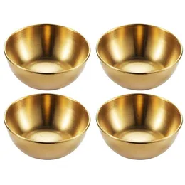 Dekorativa plattor 4 -stycken 2 -stycken Rostfritt stål Guldsås Plate Säsongstjänst Set Tray Kitchen Tabellery 230531