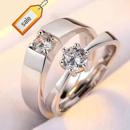 Valentine's Day Gift Silver Plated lace adjustable size girl ring couple wedding ring