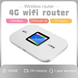 أجهزة التوجيه Tianjie Wireless WiFi Router Portable Mini 3G 4G Onlocked LTE Mifi Pocket WiFi Sim Card Unlimited Internet Mobile Wi Fi Hotspot