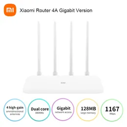 Routrar Nya Xiaomi Mi Router 4A Gigabit Version 2.4 GHz 5GHz WiFi 1167Mbps WiFi Repeater 128MB DDR3 High Gain 4 Antennas Network Extender