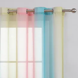 Curtain Bright Color Modern Screening Solid Door Window Lightweight Semi-shading Home Decor