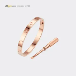 66SBangle Aşk Vidalı Bileklik Tasarımcı Bilezikler Takı Kadınlar Klasik Klasik 5.0 Titanyum Çelik Alaşımlı Altın Plakalı Altın/Sier/Gül
