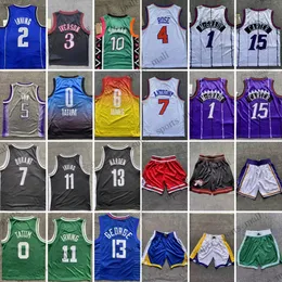 Camisas de basquete estampadas juvenis Shorts Iverson Curry Thompson Wiggins James Davis Tatum Brown Irving Doncic Butler Wade McGrady Carter Rose Morant Anthony Jersey