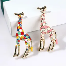 Women Gold Color Giraffe Brooches Cute Colorful Animal Brooch Pin Fashion Jewelry Gift Exquisite Broches for Kids