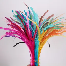 Stingy Brim Hats flera färger 100 st/parti färgad 25-30 cm formad lös coque tupp svansfjädrar långa fjädrar för fascinator hattar milliner 230601