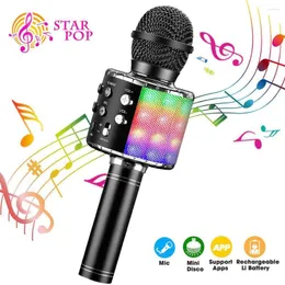 Microphones 5 Color PortableBluetooth-compatible Karaoke Dj Microphone Wireless Professional Speaker Home KTV Handheld