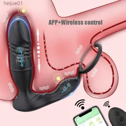 2 in 1 APP Bluetooth Anal Vibrator Male Prostate Massager Butt Plug Dildos Masturbator Gay Sex Toy for Men L230518