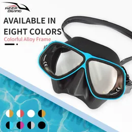 Diving Masks Free diving mask ultra-low volume inflatable goggles color alloy frame diving goggles 230531