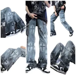 2023 Pantaloni da strada alla moda firmati da uomo Summer Thin Cross Vibe Blast Putuo Western Jeansjtkc da uomo