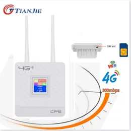 Modems TIANJIE 3G/4G LTE CPE Wifi SIM Card data Router Unlock 300M Mobile Hotspot WAN/LAN Port Dual External Antenna Overseas warehouse