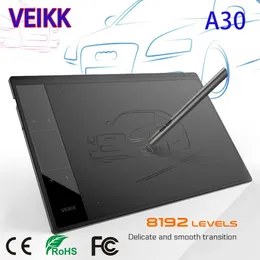 Tabletter Veikk A50 A30 Digital surfplatta Grafik Ritning Tablett "10x6 '' Målning PAD 8192 Level Graphic Tablet med BatteryFree Pen