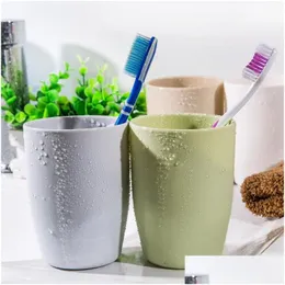 Mugs Gargle Cup Plastic Lover 350Ml Simple Fashion Suit Brush Lovers Toothbrush Wash Dh0036 Drop Delivery Home Garden Kitchen Dining Dho9I