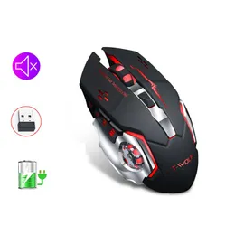 Mice Gaming Wireless Mouse Rechargeable Silent Cool Breathing Lamp Design Ergonomic Computer Responsive For Laptop PC Macbook Office