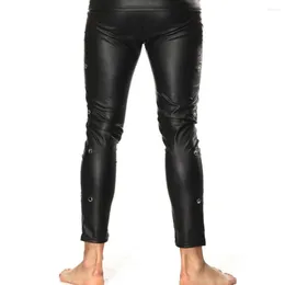 Women's Panties Men Leather Pants Legging Patent Pouch Punk Sexy Skinny Stretchy Tight Trousers Clubwear Nightclub