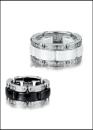 Band Rings Jewelry Whole For Men Women Couple Index Finger Wedding Gift Stainless Steel Punk Classic Ceramic Ring8616893