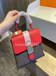 Original style 2021 New High Quality Genuine LOCKY BB presbyopia leather lock postman bag portable female bag handbag Shoulder Bag7707017