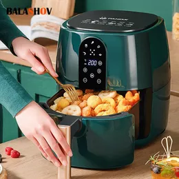 Fryers Smart Electric Air Fryer 6l 4.5l Automatic Large Capacity Without Oil Household Multi 360°baking Led Touchscreen Deep Fryer
