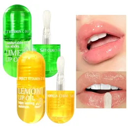 Quick Hair Puff Natural Clear Max Lip Gloss Green Lemon Capsule Lip Oil Hidratante e Gel para lábios de vidro para meninas