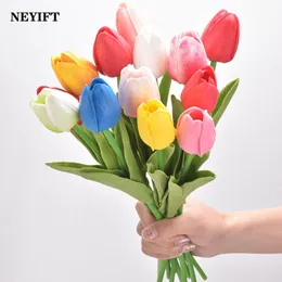 Dekoracje ogrodowe 3510pcs Tulip Artificial Flower Buquet Tuquet Fake For Wedding Home Decor 230601