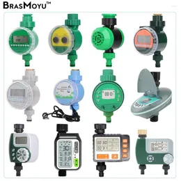 Equipamentos de Rega BRASMOYU 12 Tipos de Temporizador de Água de Jardim LCD Controlador de Irrigação Chuva Sensor Solar Mecânico Irrigador Digital