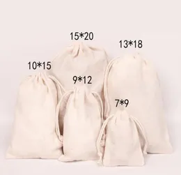 Canvas Drawstring Pouches Jewelry Bags 100 Natural Cotton Laundry Favor Holder Fashion Jewellry Pouches2187100