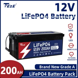 Neue 12V 200Ah LiFePo4 Batterie Pack Lithium-Eisen Phosphat Batterien Integrierte BMS Bluetooth Für RV Boote Motor EU UNS Steuerfrei
