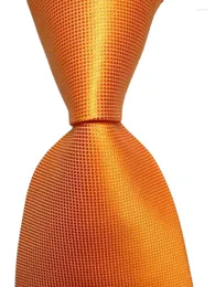 Bow Ties Fashion Solid Tie Men's 9cm Silk Necktie Orange Blue Green JACQUARD WOVEN
