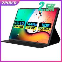 Monitors 16 Inch 2.5k 144hz Portable Monitor 2560*1600 16:10 100%srgb 480cd/m² Display Game Screen for Laptop Phone Xbox Ps4/5 Switch