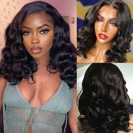 13x4 Body Wave Lace Frontal Bob Wig Cheap Brazilain Human Hair Wigs Remy Short Water Wave 4x4 Bob Lace Closure Wig For Women