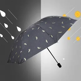 Kreatywny parasol Słońca Black Black Glue Parasol Spotkaj wodę Kwiat przezroczysty parasol Składany parasol ochrony przeciwsłonecznej