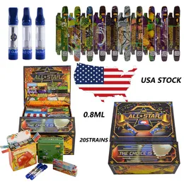 Gold Coast Clear GCC Atomizers Smokers Club Edition ALL Star 0.8ml 1.0ml Vapes Cartridges Embalagem Ceramic Coil 510Thread Carts In USA Warehouse