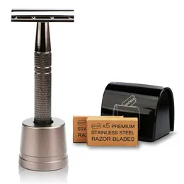 Blades Haward Metal Double Edge Safety Razor,1 Razor 1 Blade Disposal Case&10 Blades,reusable Eco Friendly Bathroom Shaving Razor