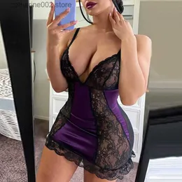 Parti Elbiseleri OMSJ 2020 Lady Seksi Derin V Yastık Dantel Patchwork Mini Banda Elbise Yaz Spagetti Kayış Meyh See-Thenh Sısta Kadınlar Bow Dress T230602