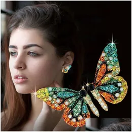 Stud Designer Luxury Butterfly Wing Earrings Earings Women Fashion Diamond Girls Clothing Jewelry Accessories For Woman Drop Delivery Dhpq4