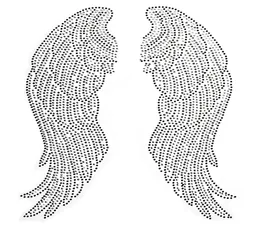 Large Angel Wings Pairs Iron on Fix Rhinestone Transfer Bling Motif Diamond Applique for Crafts Clothes Bags Decoeated 1pair2477871