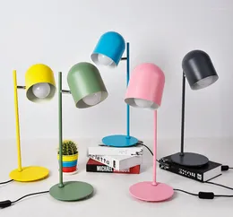 Tischlampen Zeitgenössische Schmiedeeisen Kreative Farbe Lampe E27 LED Persönlichkeit Schreibtisch Lesen Zuhause Schlafzimmer Studie Buchladen Büro