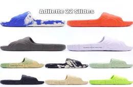 Top Adilette 22 Slides Men Women Slippers 2022 Summer Designer Pantoufle Magic Lime Desert Sand Triple Black Glow Green Bone Outdo7492637