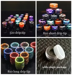3 Styles Snake Skin Pattern 510 810 Thread Epoxy Resin Drip Tips Wide Bore Mouthpiece for TFV8 Prince Kennedy 528 TFV8 Baby2003711