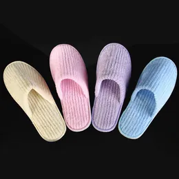 Home Guest Slippers Velvet Disposable Non-slip Hotel Supplies Portable Women Indoor Men Slippers Hot