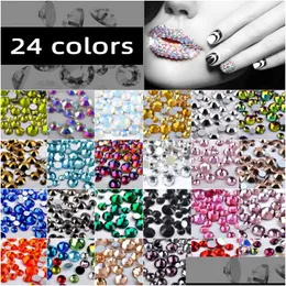 Nail Art Decorations Flat Back Round Glass Gems Crystalfor Diy Craft Sand Rhinestones Beads For Beauty Makeup Drop Delivery Health Sa Dhhwl