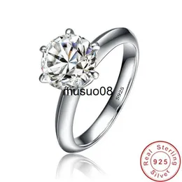 Anéis de banda 99% OFF Solitaire 1ct Laboratório Anel de diamante Real 925 prata esterlina Noivado Aliança de casamento Anéis para mulheres, homens, joias de festa J230602